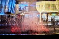 Sharm El Sheikh, Egypt - November 20, 2021: Night colorful light-musical fountain