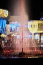 Sharm El Sheikh, Egypt - November 20, 2021: Night colorful light-musical fountain