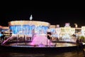 Sharm El Sheikh, Egypt - November 20, 2021: Night colorful light-musical fountain