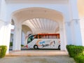 Sharm El Sheikh, Egypt - September 10, 2020: The tour bus by Join Up Tour waiting for tourists at airport of Sharm El Sheikh, Royalty Free Stock Photo