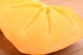 Sharon kakis sliced - persimmons close up Royalty Free Stock Photo