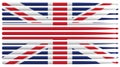 United Kingdom drummer flag with red, white and blue striped drum sticks isolated vector illustration Royalty Free Stock Photo