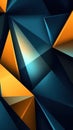 Sharp Angles in Amber and Dark Blue: An Abstract Background in the Style of Dark Gray and Teal.