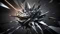 Dynamic abstract scene with sharp, angular shards seemingly exploding outward. Royalty Free Stock Photo