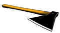 Sharp Axe with Yellow Handle - Wood Chopping Tool Vector Graphic Royalty Free Stock Photo