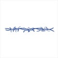 Sharp barbed wire fence barrier frame illustration Royalty Free Stock Photo