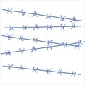 Sharp barbed wire fence barrier frame illustration Royalty Free Stock Photo