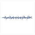 Sharp barbed wire fence barrier frame illustration Royalty Free Stock Photo