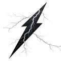 Lightning bolt black illustration isolated Royalty Free Stock Photo