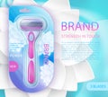 Sharp blade razor product vector ad poster