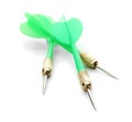 Sharp bright green darts isolated