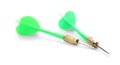 Sharp bright green darts isolated on