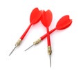 Sharp bright red darts isolated on