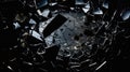 sharp broken glass black Royalty Free Stock Photo