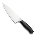 Sharp chef s knife with black handle on white background Royalty Free Stock Photo