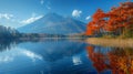 The sharp clarity of a mountain reflected in a still lake. Royalty Free Stock Photo