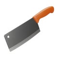 Cleaver Knife with Orange Handle on White Background kitchen cooking Royalty Free Stock Photo
