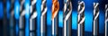 Sharp cnc drill bit in focus amid intricate machinery operations for precision work