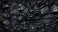 Sharp coal stones photography from the side. Black coal texture