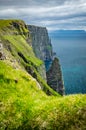 Sharp coastline, iconic rocks in Faroe Islands