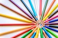 Sharp colorful pencils in circle