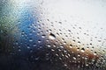 Condensation water drops on the glass, macro background Royalty Free Stock Photo