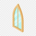 Sharp corner window frame icon, isometric 3d style