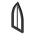 Sharp corner window frame icon, simple black style