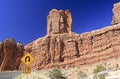 Sharp curve sign in Arches Royalty Free Stock Photo