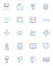 Sharp decision linear icons set. Rational, Clear-headed, Judicious, Resolute, Calculated, Firm, Wise line vector and