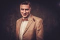 Sharp dressed man wearing jacket and bow tie Royalty Free Stock Photo