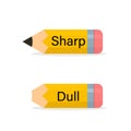 Sharp and Dull Pen icon. Clipart image