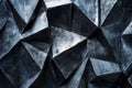 A sharp-edged brutalist background featuring jagged, angular steel structures with a dark, moody