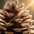 The sharp focus on the pinecone. The image captures a serene and delicate Royalty Free Stock Photo