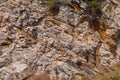 Sharp gray rocks on Mediterranean seaside, Greece