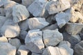 Sharp gray stones in pile for construction