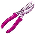 Sharp Hand Pruning Shears with Pink Handles for Garden Work Royalty Free Stock Photo