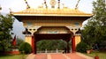 Dechen Choekhor Mahavihara Bodhisat Monastery Main Entrance Gate Located In Sharabai Bhuntar Kullu Himachal Pradseh INDIA. Royalty Free Stock Photo