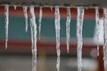 Sharp Icicles Hang from Children`s Fort