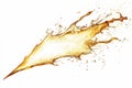A sharp, jagged oil splash creating a lightning bolt shape, isolated on a bright white background Royalty Free Stock Photo