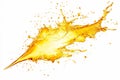 A sharp, jagged oil splash creating a lightning bolt shape, isolated on a bright white background Royalty Free Stock Photo