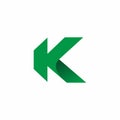 Sharp K letter green logo company with fold style