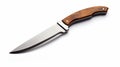 Dynamic Outdoor Shots Of Karl Gerstner Style Knife With Black And Brown Handle Royalty Free Stock Photo
