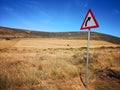 Sharp left road sign