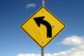 Sharp Left Turn Sign Royalty Free Stock Photo