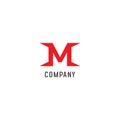 Sharp Letter M Alphabetic Logo Design Template, Abjad, Flat Simple & Clean Royalty Free Stock Photo