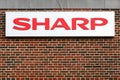 Sharp logo on a facade Royalty Free Stock Photo