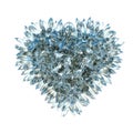 Sharp love and jealousy: crystal heart shape isolated