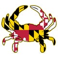 Maryland Flag Crab Isolated Vector Illustration Royalty Free Stock Photo