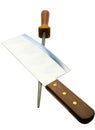 Sharp meat cleaver with poker Royalty Free Stock Photo